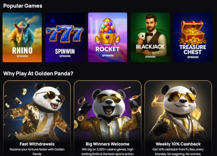 Golden Panda Casino Home games